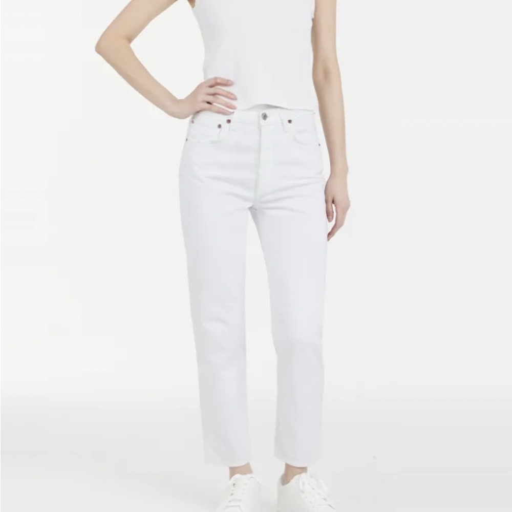 Agolde Women's Crisp White Straight Leg Jeans